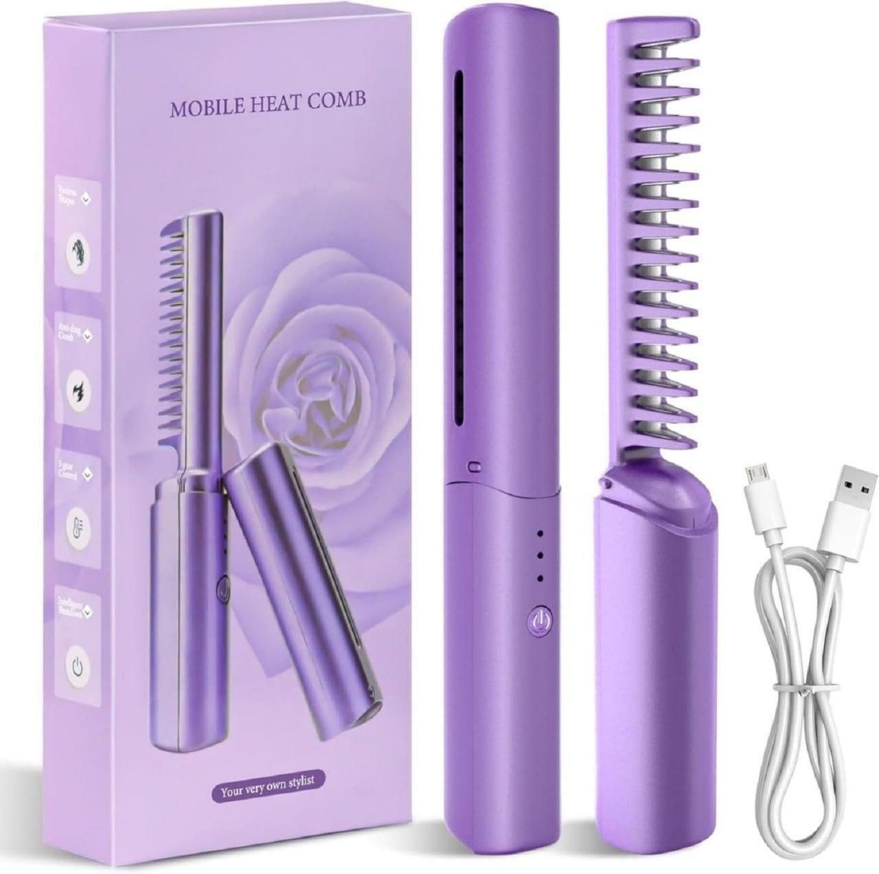 Rechargeable Hair Straightener Hot Comb