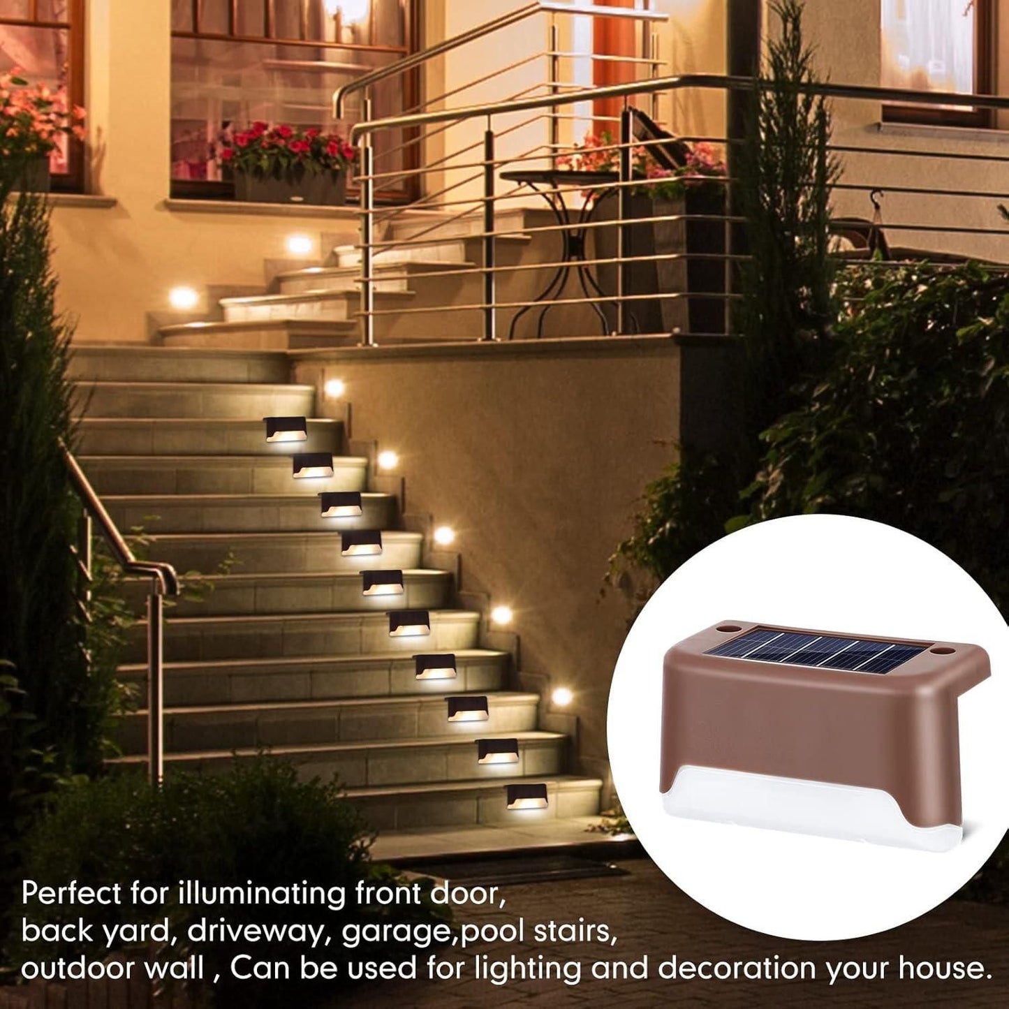 Radiant Solar Powered Waterproof Deck Lights for Outdoors