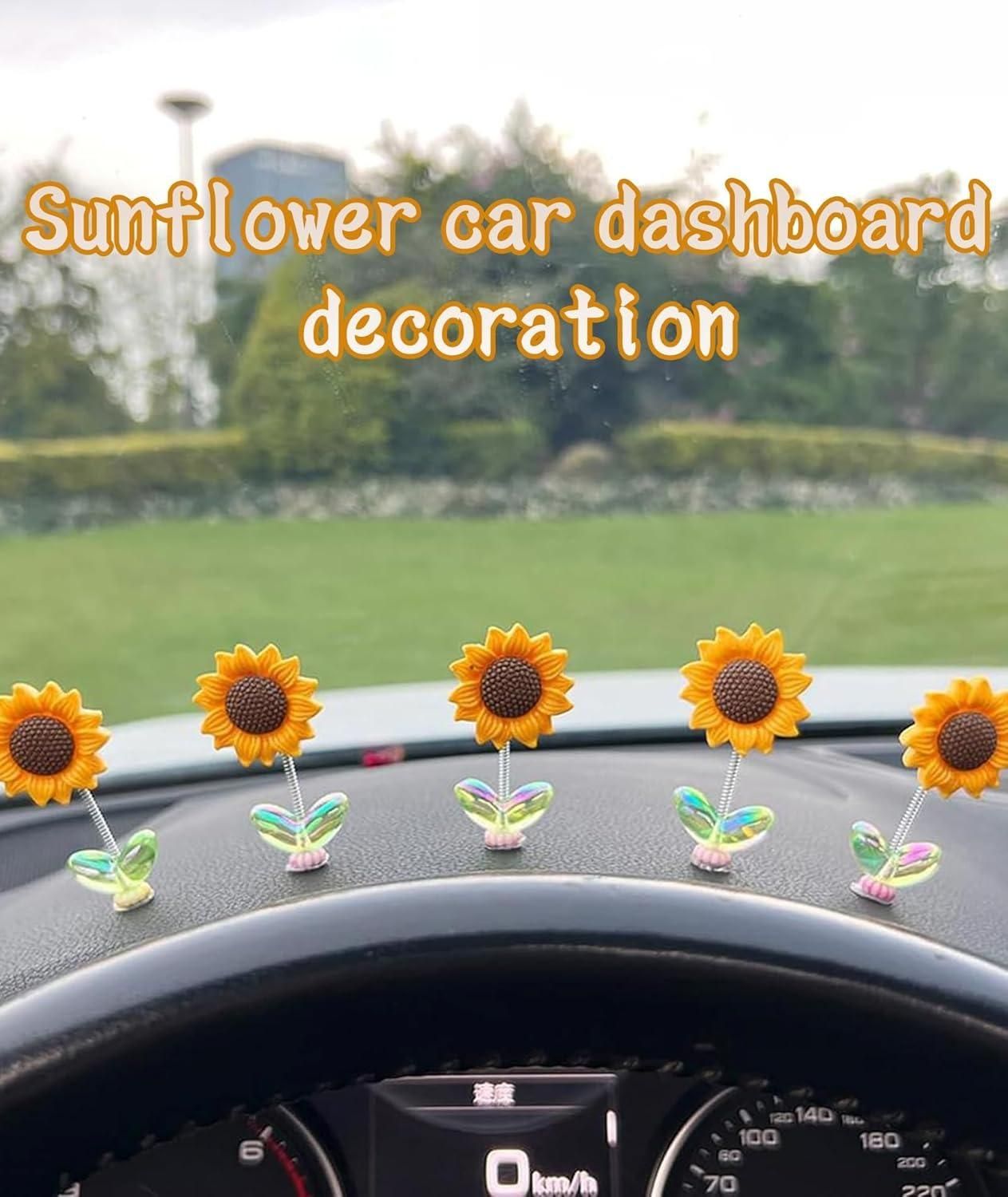 Swinging Sun Flower Dashboard Decor (Pack of 5)