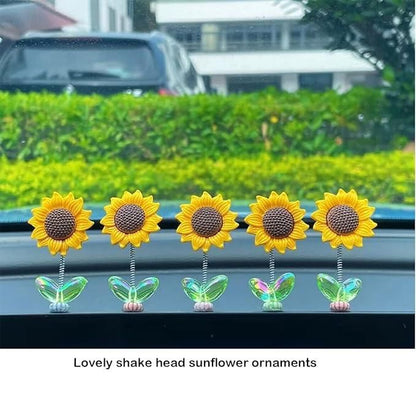 Swinging Sun Flower Dashboard Decor (Pack of 5)